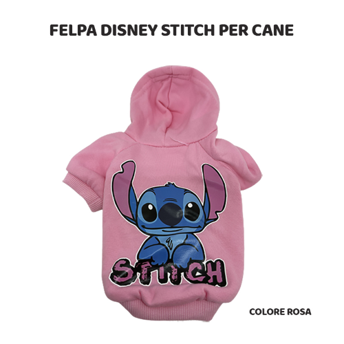 Felpa cane e gatto Disney Stitch (rosa - S: schiena 20 cm - pancia 33 cm -  1-2kg) - - Cappottini