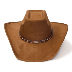 Western Express Cappello da Cowboy con finitura scamosciata e fascia in pelle